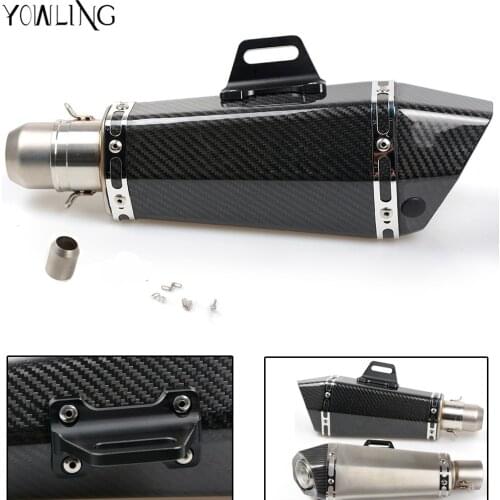 Motorcycle Real carbon fiber exhaust Exhaust Muffler pipe For Yamaha MT-07 MT07 MT 07 09 MT-09 FZ07 FZ09 Kawasaki NINJA 300 250