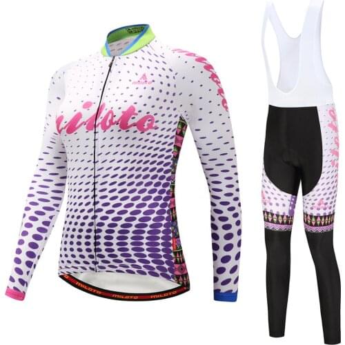 Women Cycling Jersey Breathable Long Sleeve Clothes Ropa Ciclismo Bicycle Sportswear Bike Quick Dry Cycle Clothing Bib Short Pad