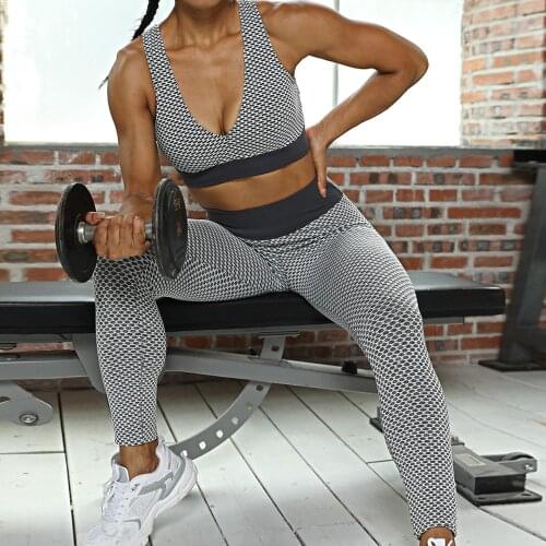 FITTOO Tracksuits Womens Sets 2Pcs Sleeveless Crop Tops+ Sexy Booty Leggings Suit For Fitness Gym Clothing Women Sportwear