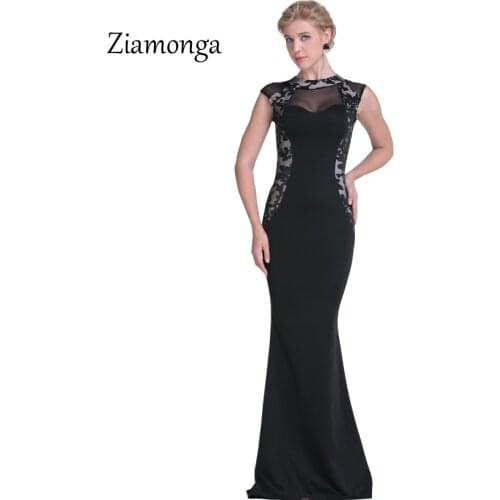 Ziamonga Woman Long Party Dress 2017 Elegant Femme Wedding Robe Vintage Sequin Mermaid Bodycon dress Sexy Evening Maxi Vestidos