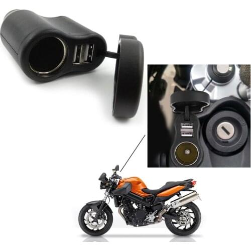 1 Pc Motorcycle Dual USB Charger DIN Cigarette Lighter Socket For BMW Triumph Hella Motorbike Accessories