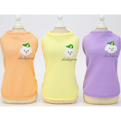 10PC/Lot Spring Summer Dog Clothes Embroidered Small Dog T-Shirts Cotton Puppy Dog Vest Pet Clothes