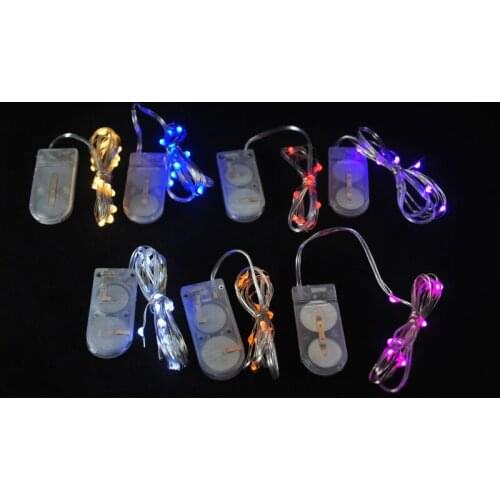 100pcs/lot 9colours 2M 20 Lights Holiday LED Battery String Lights,X'mas Decoration Fairy Light With Silver Wire