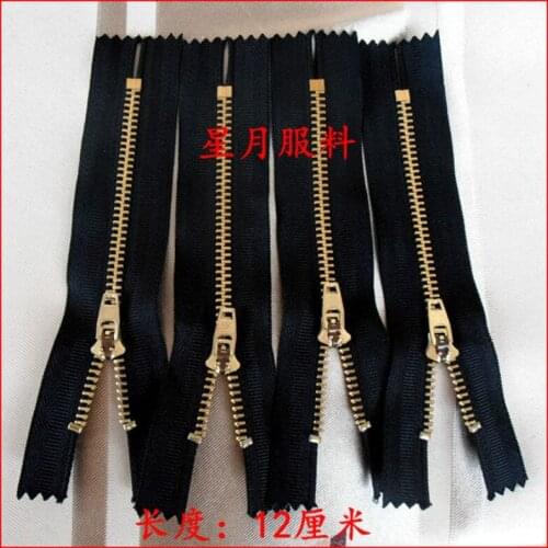 100 Pcs/lot Metal Zipper for Sewing Black Close End 12cm for Jeans Bag Art Diy Tailor Clothing Accessories Wholesale