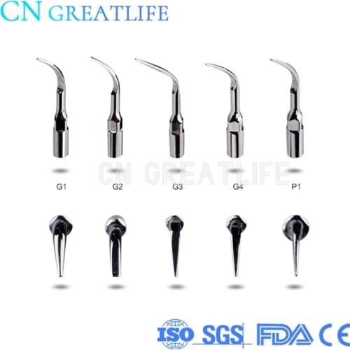 5pcs G1,G2,G3,G4,P1,P3 P4 Dental Scaler Tips Fit EMS Woodpecker Ultrasonic Scaler Handpiece Dental Ultrasonic Scaler Scaling Tip