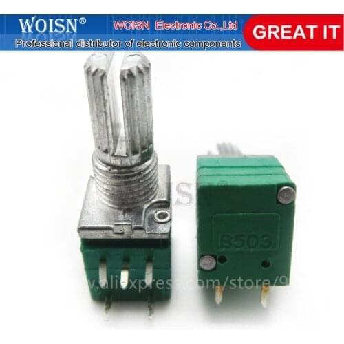 5pcs RV097NS 50K single linked potentiometer B50K with a switch audio 5pin shaft 15mm amplifier sealing potentiometer In Stock