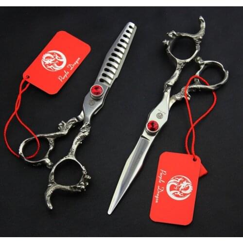 6 OR 5.5 in. Professional Dragon Handle Hair Scissors set ,Straight & Thinning scissors set, barber shears