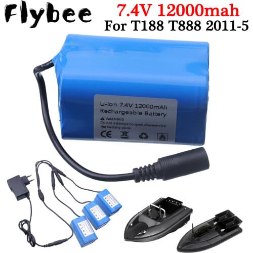 7.4V 12000mAh Battery Spare Parts For T188 T888 2011-5 TH88 CF18 C18 RC High Speed Remote Control Bait Boat Fishing Boat Toys