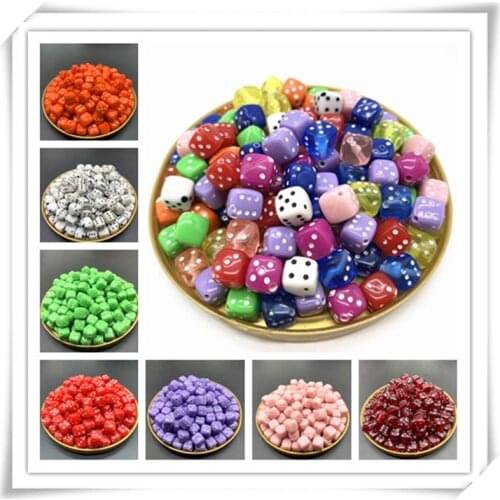 8MM 30PCS/Lot 6 Sided Portable Drinking Dice Acrylic Round Corner Board Game Dice Party Gambling Game Cubes Digital Dices