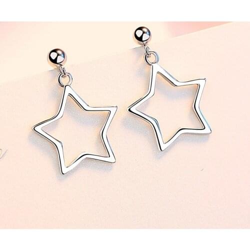 925 Silver Romantic Star Drop Earrings for Women Aros De Plata De Ley 925 Mujer Pendientes Anniversary Luxury Jewelry Gifts