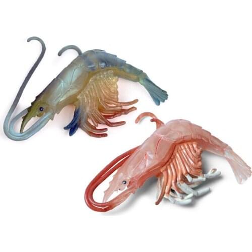 Coloured Shrimp Animal Model Action Figure Simulation Sea Animal Action Figures Collection PVC Childrens Cognitive Toys