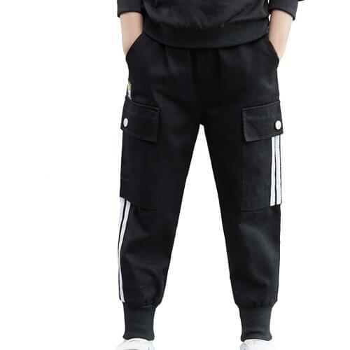 Children Sports Trousers Kids Cargo Pants Boys Casual Long Pants Cotton Elastic Waistband Sweatpants Boys Jogger Pants Spring