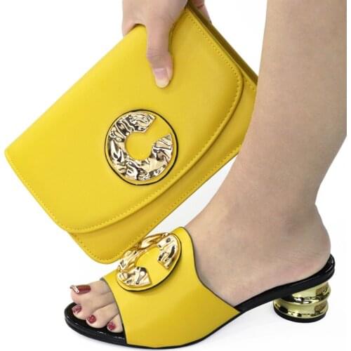 Doershow Italian Shoes and Bags To Match Shoes with Bag Set Decorated with Rhinestone Nigerian Women Wedding Shoes set!HCG1-7