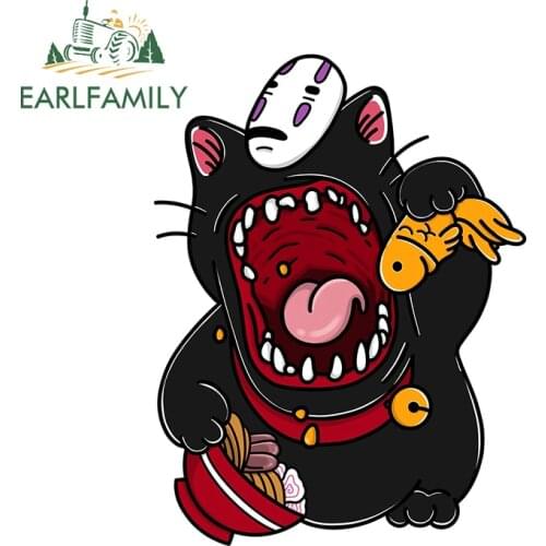 EARLFAMILY 13cm x 9.9cm for No Face Maneki Neko Creative Car Sticker Graffiti Stickers Anime Waterproof Scratch-proof Decal
