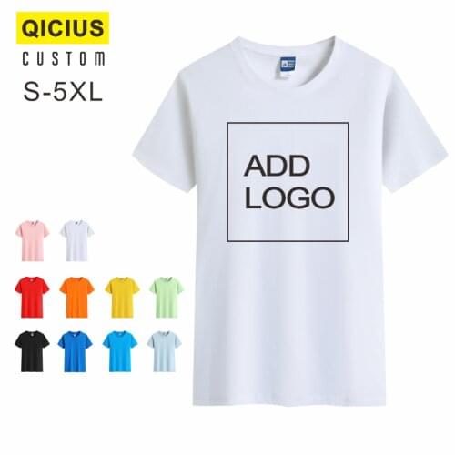 Large Size Custom T Shirt Female Add Your Own Design Print The Text Picture Women High Quality 100% Cotton T-shirt Solid Color