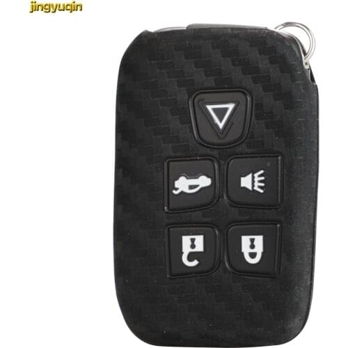Jingyuqin 30pcs Remote Car Key Carbon Silicone Case Cover For Land Rover Discovery 4 5 Freelander Range Rover Evoque Velar 5BTN