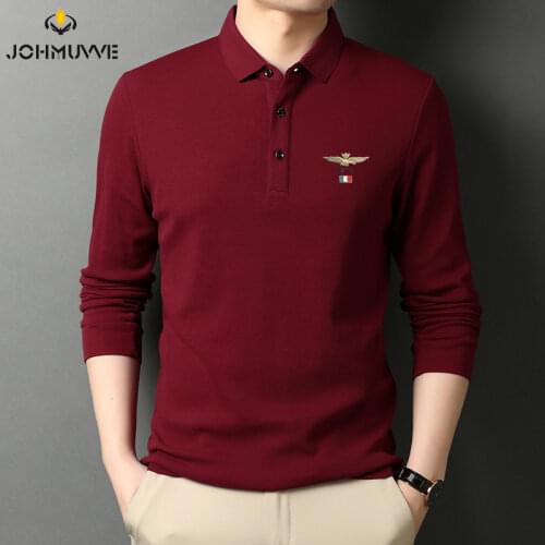 Мужские поло с длинным рукавом JOHMUVVE China At AliExpress