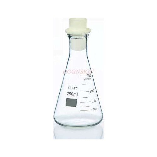 Erlenmeyer flask with silicone stopper 250ml High temperature resistant glass flask Erlenmeyer flask Erlenmeyer flask