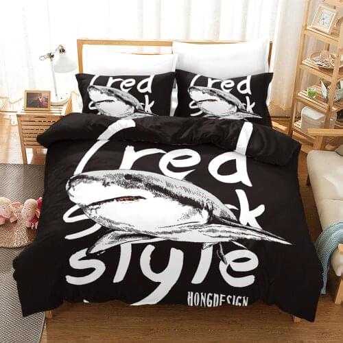 KTLRR Shark Duvet Cover Sets,Microfiber Duvet Cover with Zipper Design,Kids Boys Home Bedroom Decoration Bedding Sets