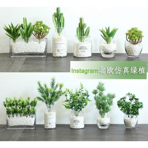 Nordic creative home ornaments simulation green plant ornaments indoor office decoration flowers succulent plants bonsai potted
