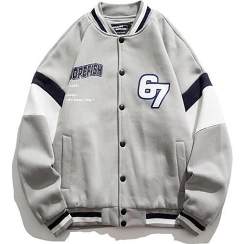 Men Patchwork Black Harajuku Varsity Jacket 2021 Mens Streetwear Oversized Bomber Jacket Male Vintage Windbreaker