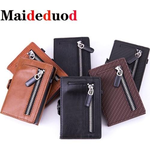 2020 New Antitheft Card Holder Leather Men Women Anti-magnetic Bank Credit Card Holder Minimalist Wallet Busienss Case Pocket