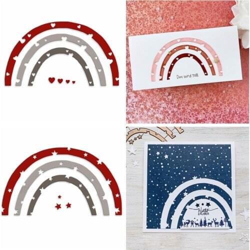 Heart Star Beautiful Rainbows Metal Cutting Dies DIY Scrapbooking Card Album Making Crafts Stencil New 2020