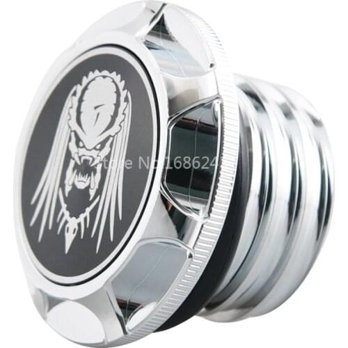 Motorcycle Aluminum Predator Fangs Chrome Fuel Gas Tank Oil Cap Cover For Harley XL Dyna Softail Touring Road King Trike