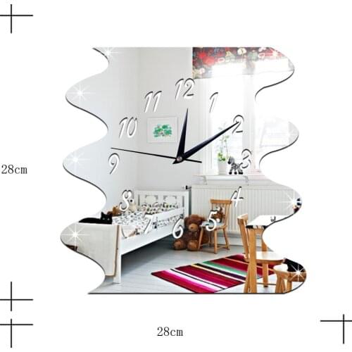 GZ028 LOVE English spelling free combination acrylic mirror wall clock European living room wall clock for Valentines Day