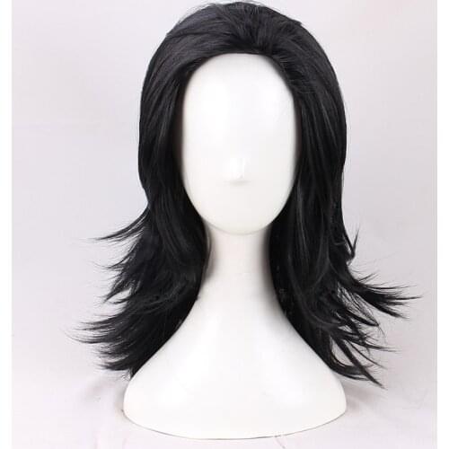 Thor Loki Cosplay Wig Infinity War Black Synthetic Hair Halloween Role Play for Unisex Adult Carnival Party Wigs + Wig Cap