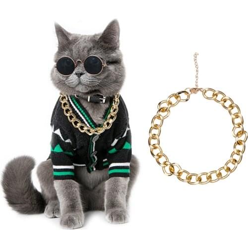 Snake Chain Slip Lead Leash Pinch Collar For Dogs Martingale Gold Plated Necklace Dog Collar For small Dogs Traction Rope Metal