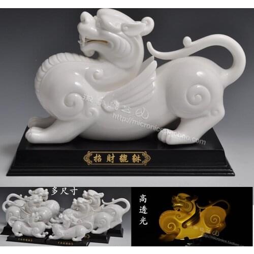 Multi size high white porcelain white porcelain ornaments brave large Dehua of high-grade ceramic decoration business office roo