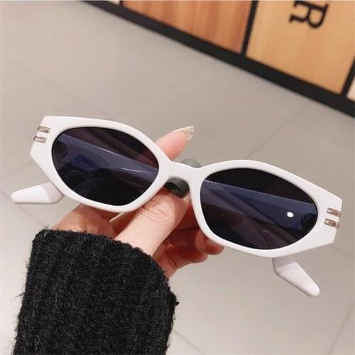 2021 Fashion Oval Cat Eye Sunglasses Women Designer Korean Style Classic Retro Sun Glasses Women Luxury Hip Hop Summer Eyewear