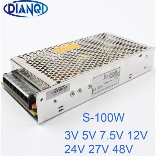 DIANQI S-100-3 power suply unit 100w 3V 5V 7.5V ac to dc power supply ac dc converter 48V 27V 24V 12V
