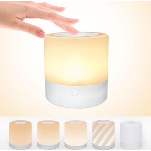7 Colors LED Night Light Portable Cylindrical Children Bedroom Bedside Lamp Decorative Ornament Energy Save Lighting