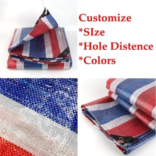 Thickness 0.25mm Red White Blue Tarpaulin Rainproof Cloth Garden Thick Tarpaulin Rainproof Cover Truck Waterproof Sunshade Cloth