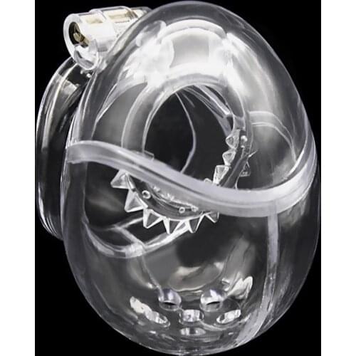 Eggshell Chastity Device with Anti-shedding Ring,Fully Encircled Plastic Cock Cage,Penis Ring