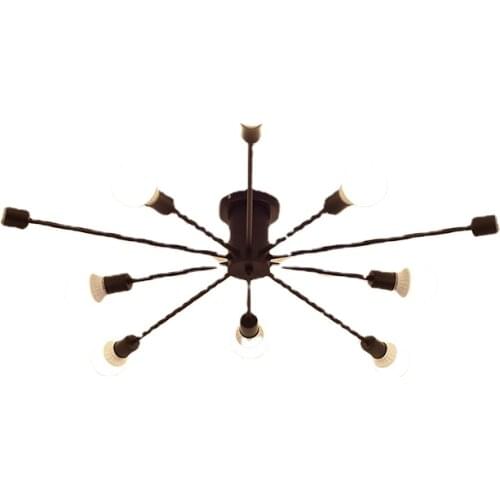 Modern Ceiling Lamp Light Fixture LightingRetro Iron Chandelier Black/White 6/8/10 Sockets Lighting Vintage Spider Chandelier