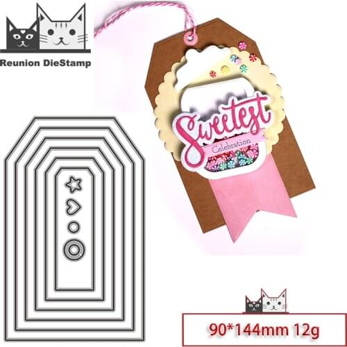 Reunion Label Frame Metal Cutting Dies Scrapbooking Craft Mold Cut Die Stencil Handmade Paper Card Make Template 2021 New