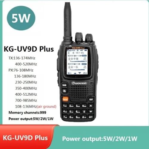 Wouxun KG-UV9D Plus Walkie Talkie 7 Bands Police & Air Band Reception VHF UHF Two Way Radio Trasceiver Ham CB Radio Station