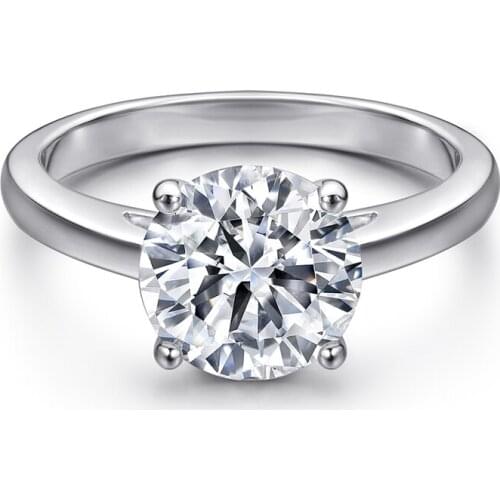 925 silver ring woman simple fashion four-claw simulation diamond ring proposal engagement bracelet wedding ring holiday gift