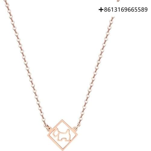 Fashion boutique 925 silver new necklace female hollow dog temperament contracted jewelry clavicle chain female