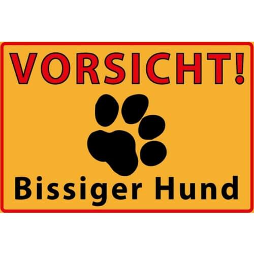 Tin Sign Warning Sign Caution Beware of Dog Metal Sign Deco Tin Sign