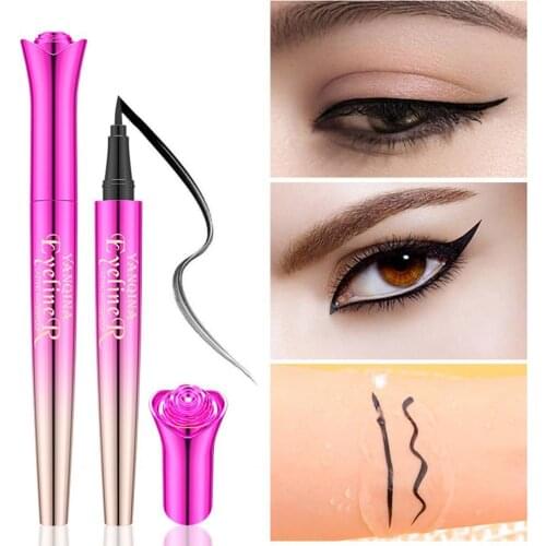 1g Liquid Eye Liner Pen Exquisite Quick Dry Long-lasting Fadeless Soft Bristles Rose Red Scepter Eyeliner Pen Eyes Makeup