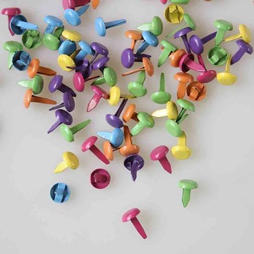 100pcs 8mm Mixed Colors Metal Brads for Scrapbooking Accessories for Clothes DIY Craft