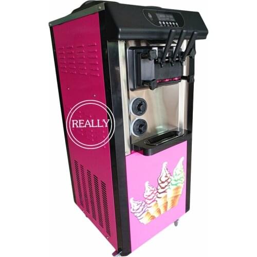 25L/H Pink Color Soft Ice Cream Machine Three Flavor Ice Cream Maker for Sale