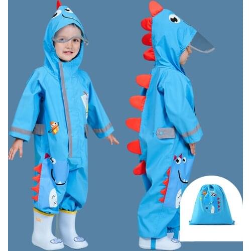 75-130CM Waterproof Raincoat For Children Kids Baby Rain Coat Poncho Boys Girls Primary School Students Siamese Palying Raingear
