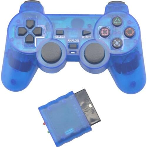 Transparent Color Wireless Gamepad For Sony PS2 2.4G Vibration Joystick Blutooth Controller For Playstation 2 Joypad