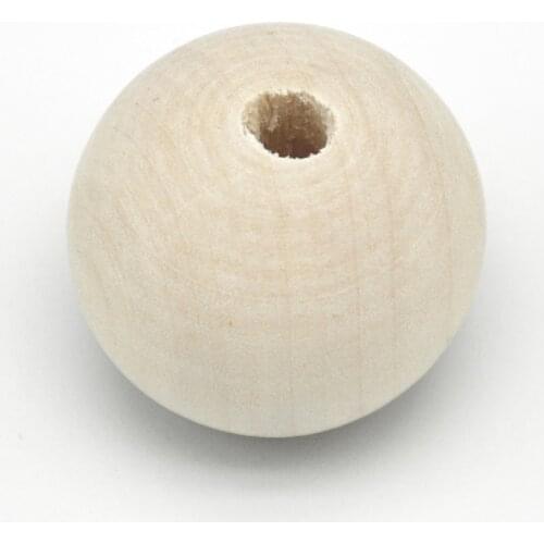 40mm Large Round Ball 10PC Unfinished Natural Wood Beads DIY Crafts Wooden Beads