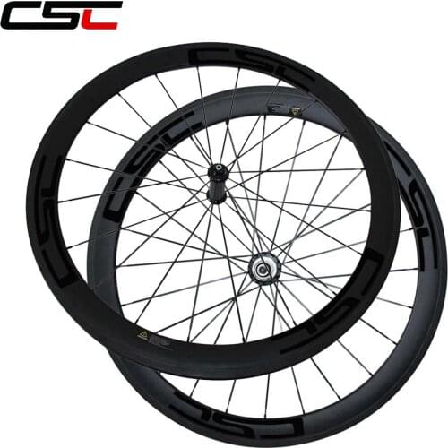 CSC Bicycle Wheelset 23mm width 50mm carbon fiber road bike clincher wheels with Powerway R36 carbon hub